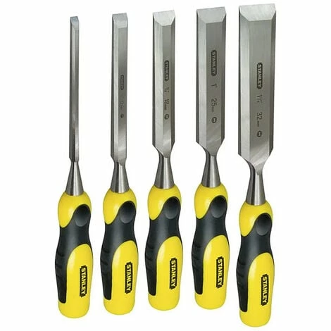 Stanley 2-16-885 Dynagrip Bevel Chisel with Strike Cap Set of 5 STA216885 Stanley 2-16-885 Dynagrip Bevel Chisel With Strike Cap Set Of 5 STA216885 -STANLEY SHOP 18492349 1