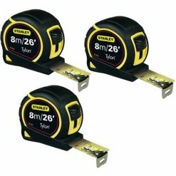 3 X Stanley Pocket Tape Measure Tylon Metre 25mm Blade 8M/26Ft 1-30-656 Loose