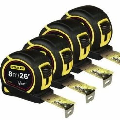 4 X Stanley Pocket Tape Measure Metre 25mm Blade 8M/26Ft 1-30-656
