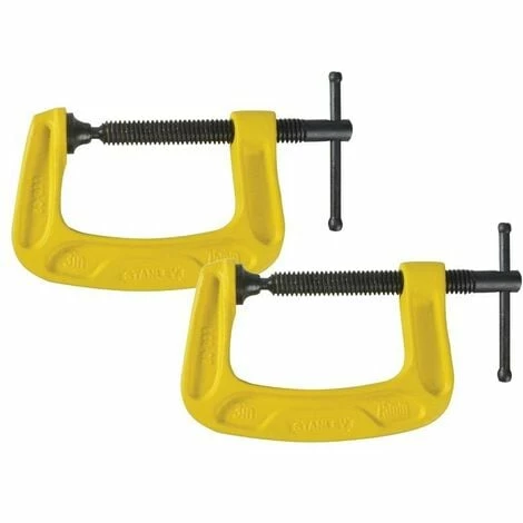 Stanley STA083033 Pack of 2 x Bailey G Clamp 75mm 0-83-033 Twin Pack Stanley STA083033 Pack Of 2 X Bailey G Clamp 75mm 0-83-033 Twin Pack -STANLEY SHOP 29318405 1