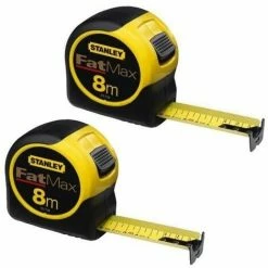 Stanley STA033728 8m Tape Measure 3 Rivet Metric Only 0-33-728 Twin Pack