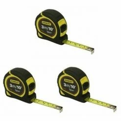 Stanley 1-30-686 3M Tape Measure STA130686 3 Meter 10FT Pocket Tape Triple Pack
