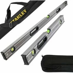 Stanley 1200mm 600mm Fatmax Box Beam Levels With Fatmax Padded 1800mm Level Bag