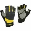 Stanley Fingerless Performance Gloves Leather Palm Breathable Work Glove Large