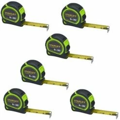 Stanley Tylon Hi Vis 8m 26ft Tape Measures Green Pack Of 6 STA130604HG