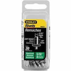 Stanley Tools STA1PAA62 1-PAA62 Aluminium Rivets Short 5 X 3mm Pack Of 15