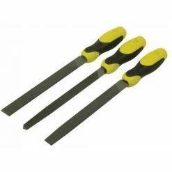 Stanley Tools File Set 3 Piece Flat 1/2 Round 3 Square 200mm (8in)