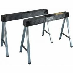 Stanley Folding Metal Leg Saw Horse Stands - 2pc Pack