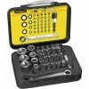 Stanley STA113907 Bit & Socket Set Of 39 + Ratchet End Metric 1/4 Drive -STANLEY SHOP 66160599 1